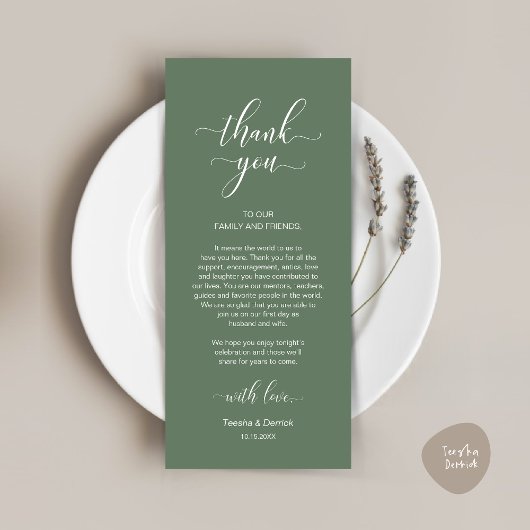 Mariage moderne Cadre Carte de remerciements