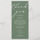 Mariage moderne Cadre Merci Carte Dîner (Devant)