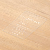 Mariage Moderne Calligraphie Acrylique Invitations (Poser)