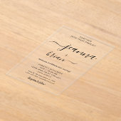 Mariage Moderne Calligraphie Acrylique Invitations (Poser)