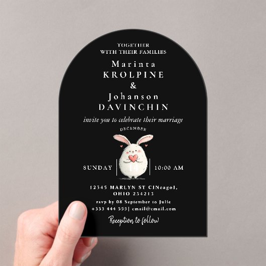 Mariage Moderne Calligraphie Acrylique Invitations (In situ (ordinateur de poche))