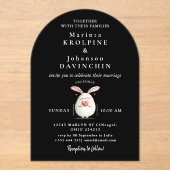 Mariage Moderne Calligraphie Acrylique Invitations (Recto)