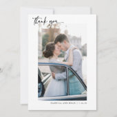 Mariage moderne Calligraphie Carte de remerciement (Devant)