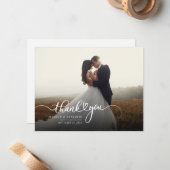 Mariage moderne Carte de remerciements de script p (Devant/Arrière en situation)