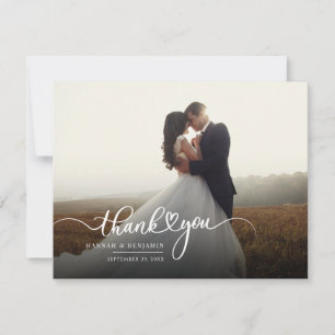 Mariage moderne Carte de remerciements de script p