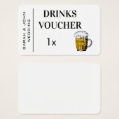 Mariage moderne Carte de visite du bon de boisson  (Devant & derrière)