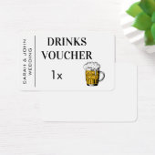 Mariage moderne Carte de visite du bon de boisson  (Bureau)