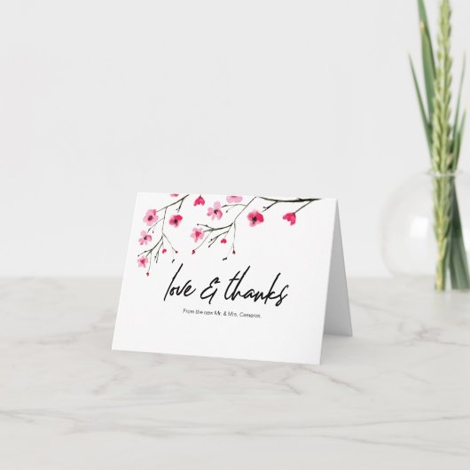 Mariage moderne Cherry Blossom Amour et Merci (Devant)