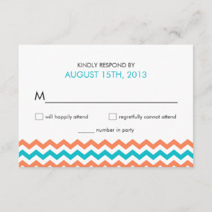 Mariage moderne Chevron Zigzag Cartes RSVP