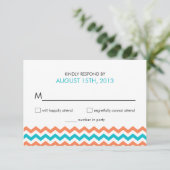 Mariage moderne Chevron Zigzag Cartes RSVP (Debout devant)