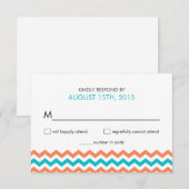 Mariage moderne Chevron Zigzag Cartes RSVP (Devant / Derrière)
