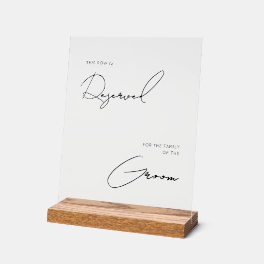 Mariage moderne chic réservé en acrylique  (Angle)