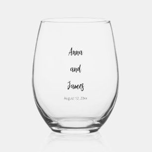Mariage moderne chic verre de vin stemless