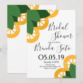 Mariage Moderne Citron et Feuilles Invitation de F (Devant / Derrière)