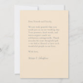 Mariage moderne classique Merci Photo Champagne Go (Dos)