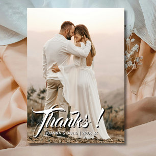 Mariage moderne classique Merci Photo Dusty Rose