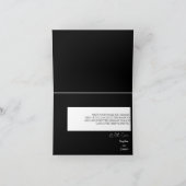 Mariage moderne classique noir Carte de remercieme (Intérieur)