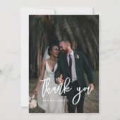 Mariage moderne contemporain merci carte photo (Devant)