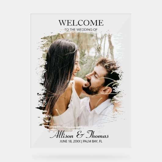 Mariage moderne Couple Photo Welcome Clear (Recto)