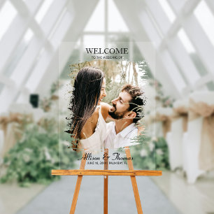 Mariage moderne Couple Photo Welcome Clear