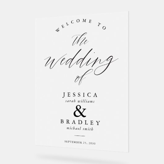 Mariage moderne élégant chic glacé Accueil (Angle)