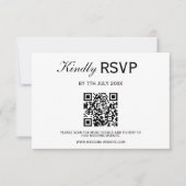 Mariage Moderne Élégant Code QR Noir & Blanc RSVP (Devant)