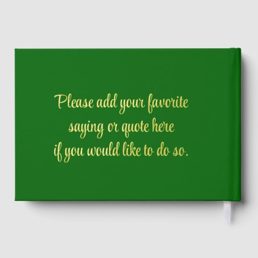 Mariage moderne Emerald Green avec couverture rigi (Verso)