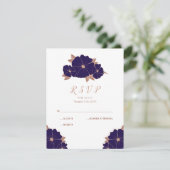 Mariage moderne en cuivre et bleu foncé RSVP (Debout devant)