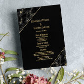 Mariage moderne en marbre noir élégant Menu