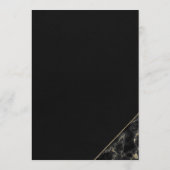 Mariage moderne en marbre noir élégant Menu (Dos)