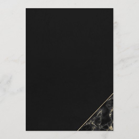 Mariage moderne en marbre noir élégant Menu (Dos)