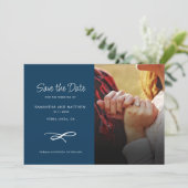 Mariage moderne Enregistrer la date Faire-part pho (Debout devant)