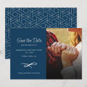 Mariage moderne Enregistrer la date Faire-part pho (Devant / Derrière)