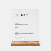 Mariage Moderne Et Élégant Menu Bar (Recto)