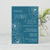 Mariage moderne et Turquoise noir, invitations au (Debout devant)