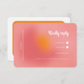Mariage moderne Gras Rose Orange Gradient RSVP (Devant / Derrière)