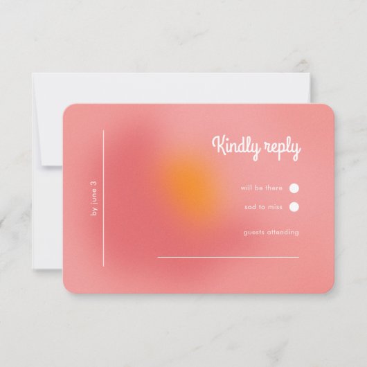 Mariage moderne Gras Rose Orange Gradient RSVP (Devant)