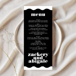 Mariage moderne Gras Wavy encadré Bordure Blanc No<br><div class="desc">Ce design fait partie d'une collection - s'il vous plaît contactez-moi si vous avez besoin d'autre papeterie Ce design moderne est minimaliste, mais ludique, avec un placement parfait de texte noir et blanc, ce qui donne un look propre et ordonné. Ce design est personnalisable à d'autres couleurs et fait partie...</div>