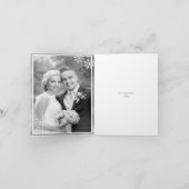 Mariage moderne gris aquarelle Merci carte de note (Intérieur)