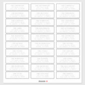 Mariage moderne gris étiquette de adresse individu (Feuille)