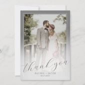 Mariage moderne Gris Script 2 Photo Merci (Devant)