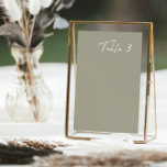 Mariage moderne gris simple Numéro de table<br><div class="desc">La simplicité du design lui permet de compléter sans effort n'importe quel thème ou style de décoration mariage, ce qui en fait un choix polyvalent pour votre journée spéciale. La typographie soignée et le design épuré créent un look moderne et sophistiqué, donnant le ton d'une fête mariage mémorable. Conçu pour...</div>