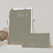 Mariage moderne gris simple Numéro de table