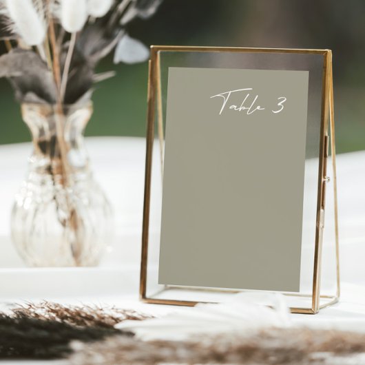 Mariage moderne gris simple Numéro de table