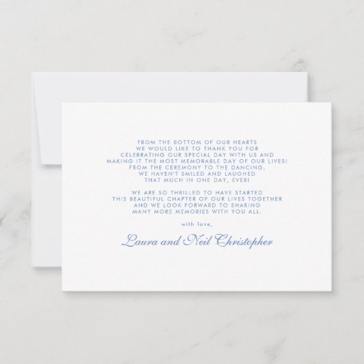 Mariage moderne Hydrangea Dusty Blue Merci (Devant)