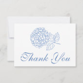 Mariage moderne Hydrangea Dusty Blue Merci (Dos)