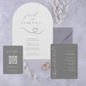 Mariage moderne | Invitations d'arc | Argent léger