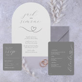 Mariage moderne | Invitations d'arc | Argent léger
