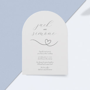 Mariage moderne Invitations d'arc Argent léger