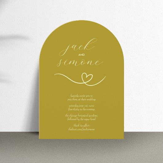 Mariage moderne | Invitations d'arc | Beurre jaune